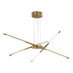 Linear Sputnik LED Chandelier with Remote Dimming in Gold and Black
