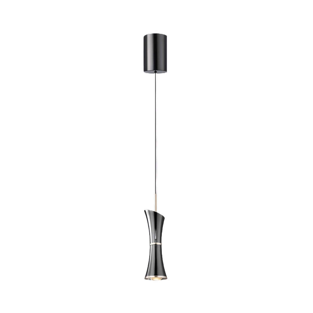 Modern Mini Pendant Light in Pearl Black with Adjustable Cord