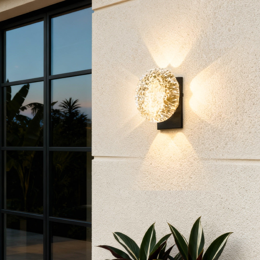 Minimalist LED Up and Down Outdoor Wall Light in Black Aluminum