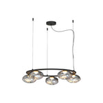 Aurelia Modern Traditional Chandelier in Black Iron and Smoke Glass