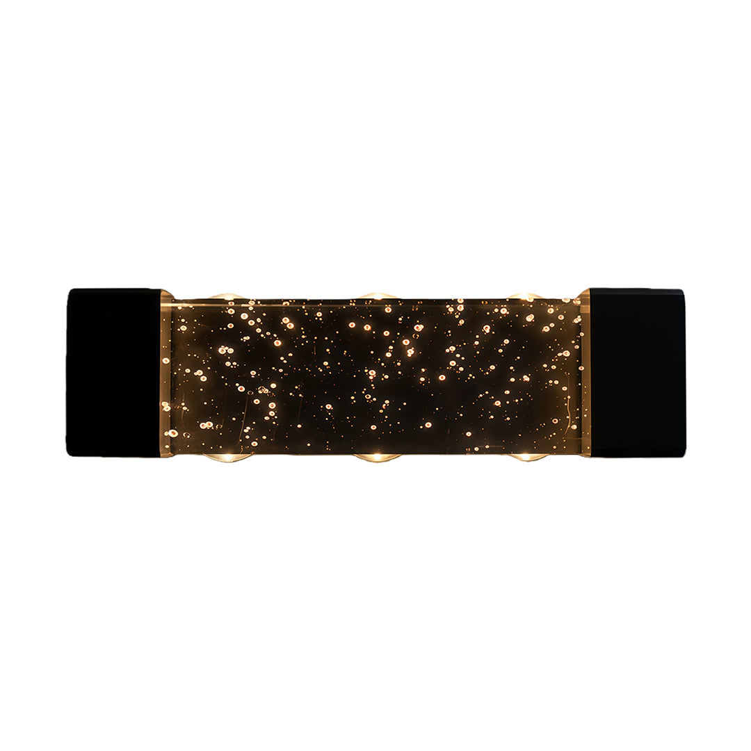 Lumière Cascade Outdoor Crystal Up Down Wall Light in Black Aluminum