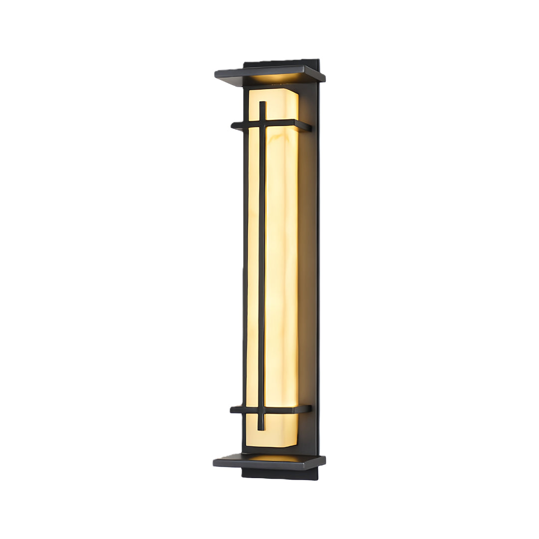 Minimalist Waterproof Outdoor Wall Light in Black Stainless Steel