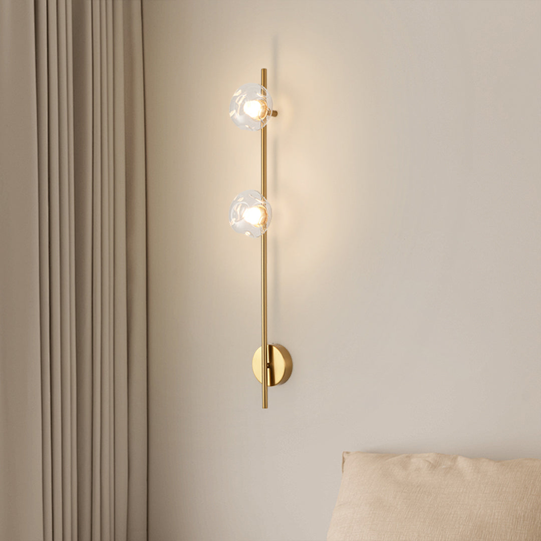 Modern Linear LED Wall Sconce with Pleated Glass Shade