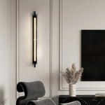 Linear LED Wall Sconce in Black with Up-Down Illumination for Modern Hallways
