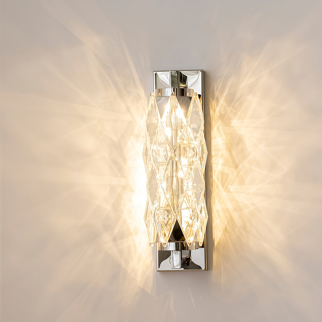 Crystal Geometric Wall Sconce in Tinted Stainless Steel