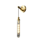 Modern Brass Wall Mount Pendant Light with Glass Shade