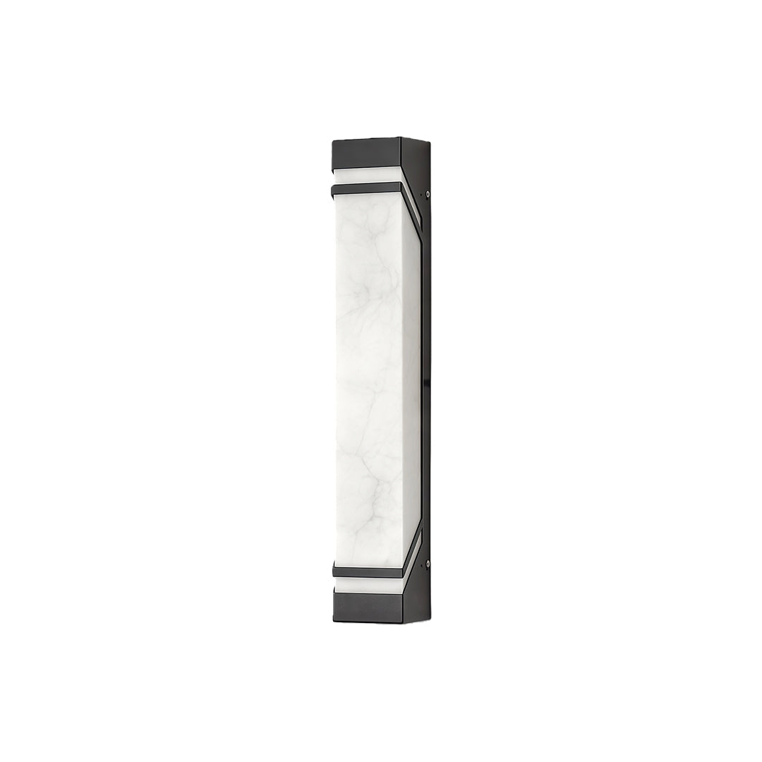 Modern Outdoor Linear Wall Light in Sand Brown Stainless Steel with Marble Shade