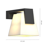 Geometric Outdoor Wall Sconce in Black Stainless Steel with Warm LED Light