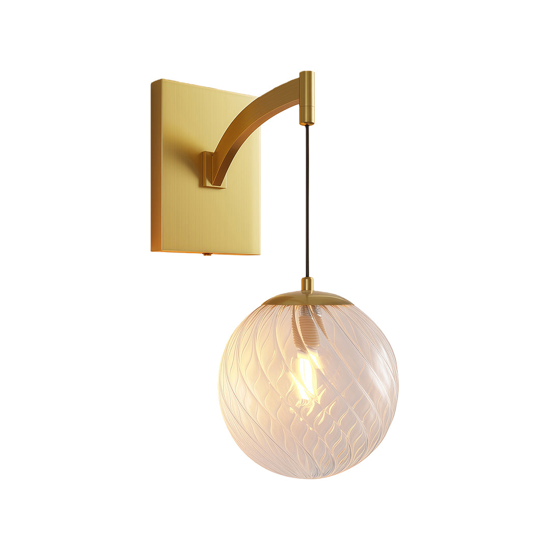 Modern Wall Mounted Pendant Light with Clear Glass Globe