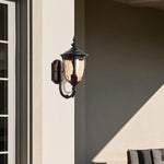 Artisan Copper Outdoor Wall Sconce with Champagne Glass Shade
