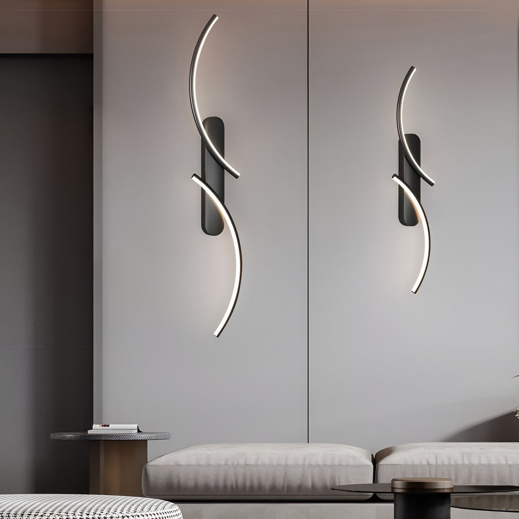 Sculptural S-Shape LED Wall Sconce with Three Color Temperatures