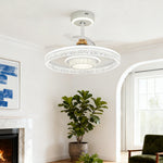 Nordic White Ceiling Fan with Integrated LED Round Light