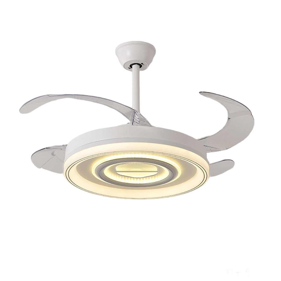 Aura Nordic Ceiling Fan with Integrated LED Light, White Minimalist Design