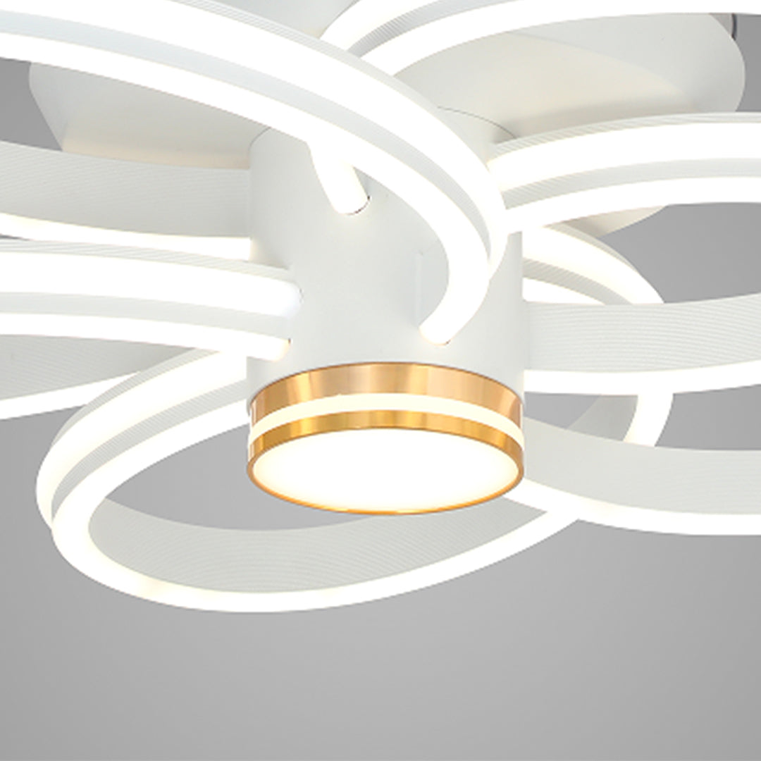 White Ceiling Fan with Integrated LED Light – Modern Nordic Design