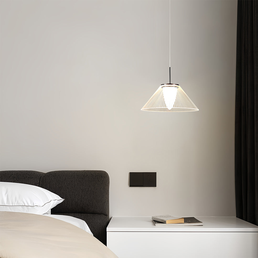 Spectrum Clear Glass Pendant Light for Kitchen Island, Modern LED Hanging Lamp