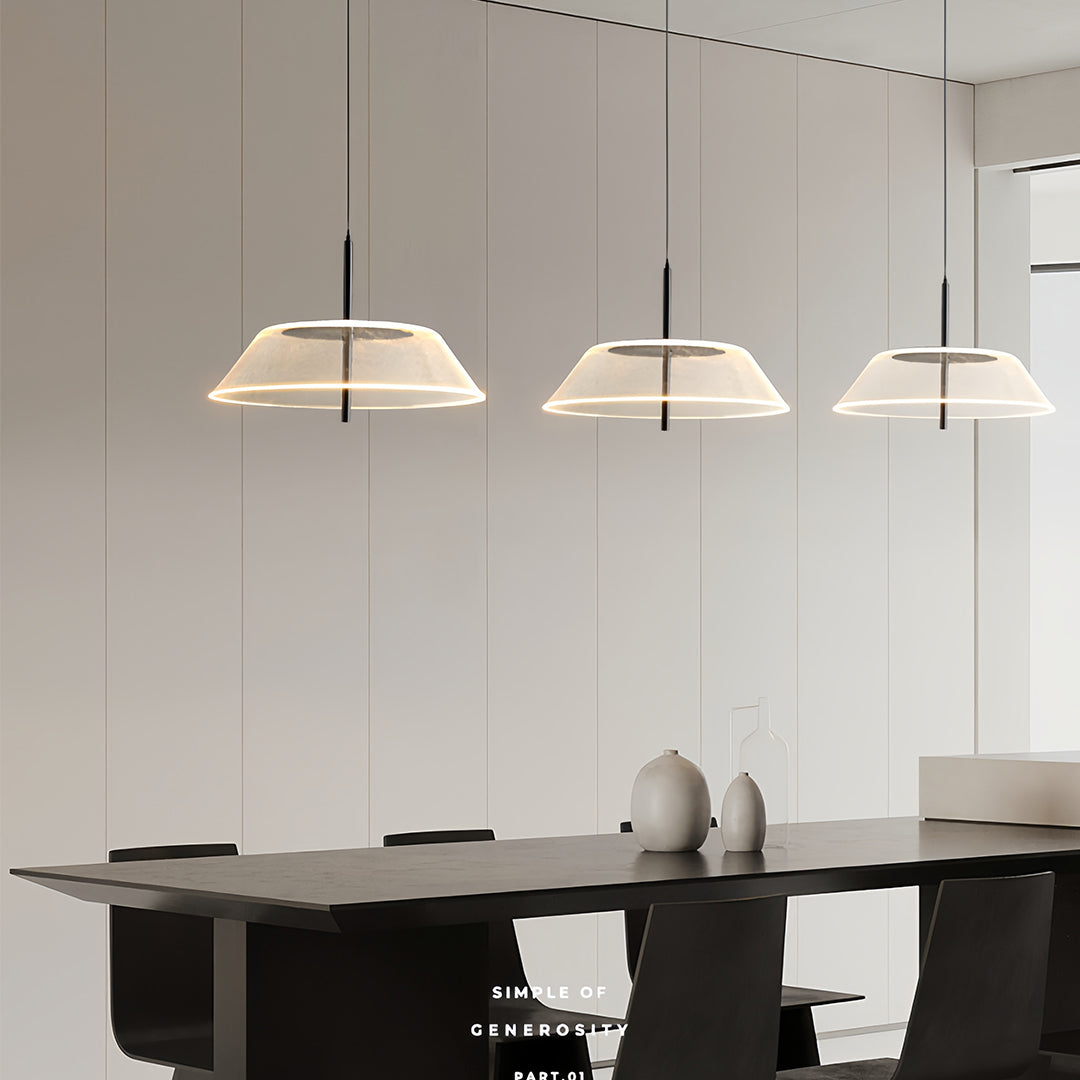 Spectrum Clear Glass Pendant Light for Kitchen Island, Modern LED Hanging Lamp