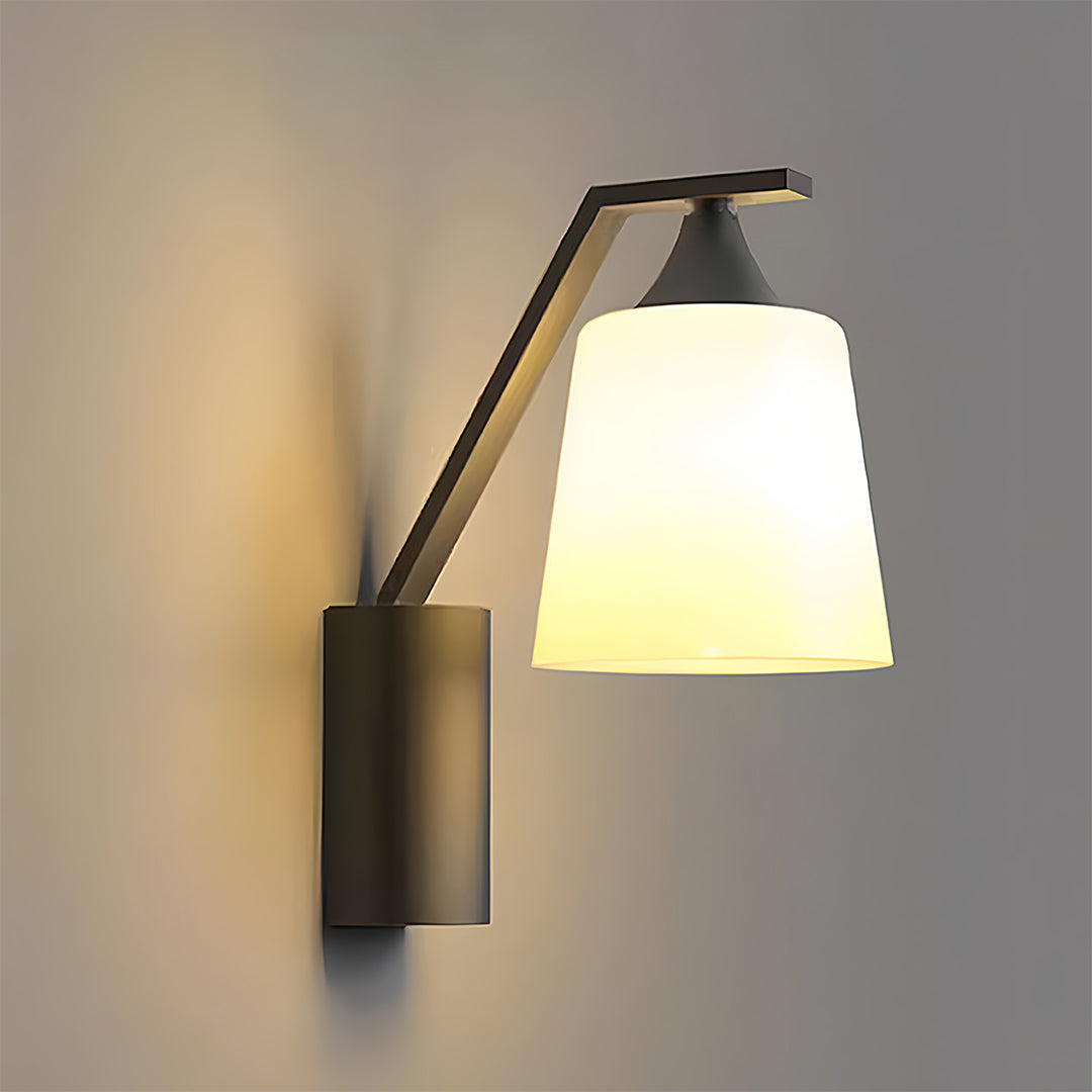 European Black Outdoor Wall Sconce with Clear Glass Shade