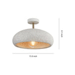 Semi Flush Ceiling Light in White, Yellow, or Red – Wabi-Sabi Japanese Style LED Ceiling Lamp for Zen Interiors