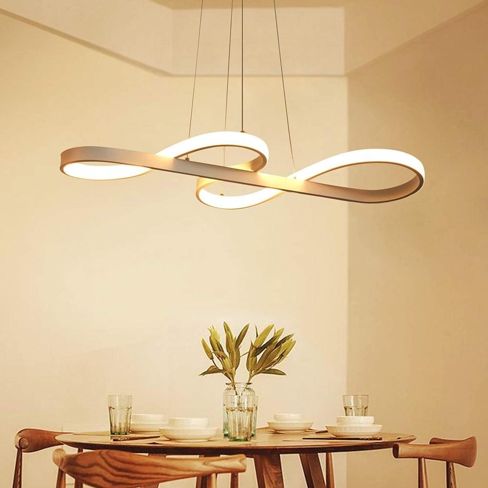 Ribbon LED Pendant Light – Modern Geometric Linear Chandelier
