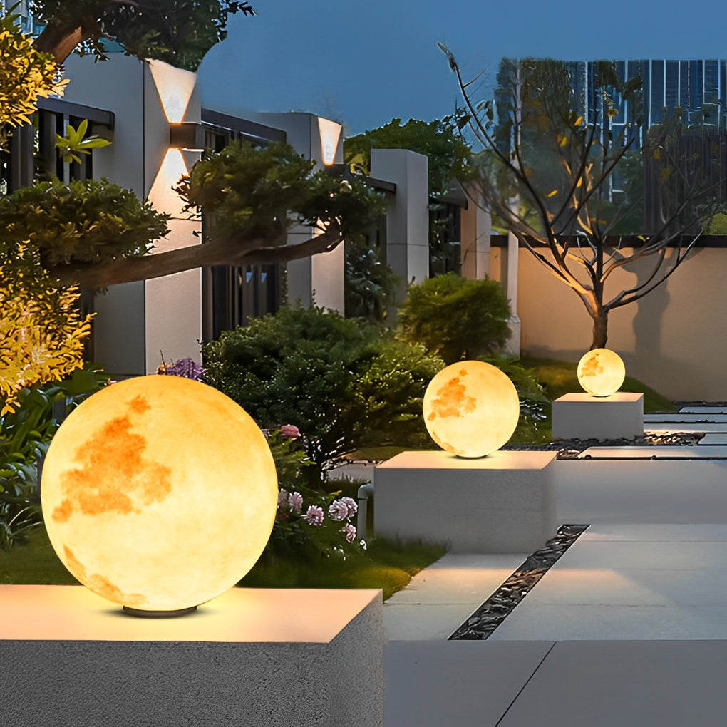 Lunar Glow Outdoor Pier-Mount Post Light – Modern LED Pillar Lamp for Courtyard & Garden