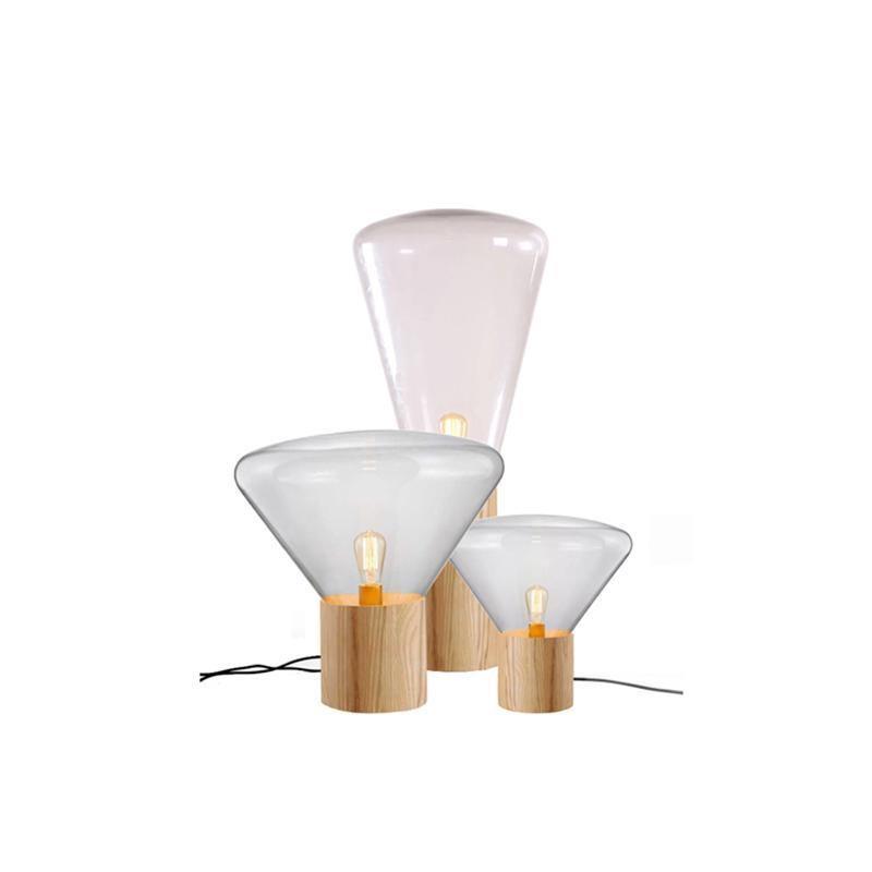 Bois Table Lamp – Handcrafted Wood & Blown Glass Designer Lamp