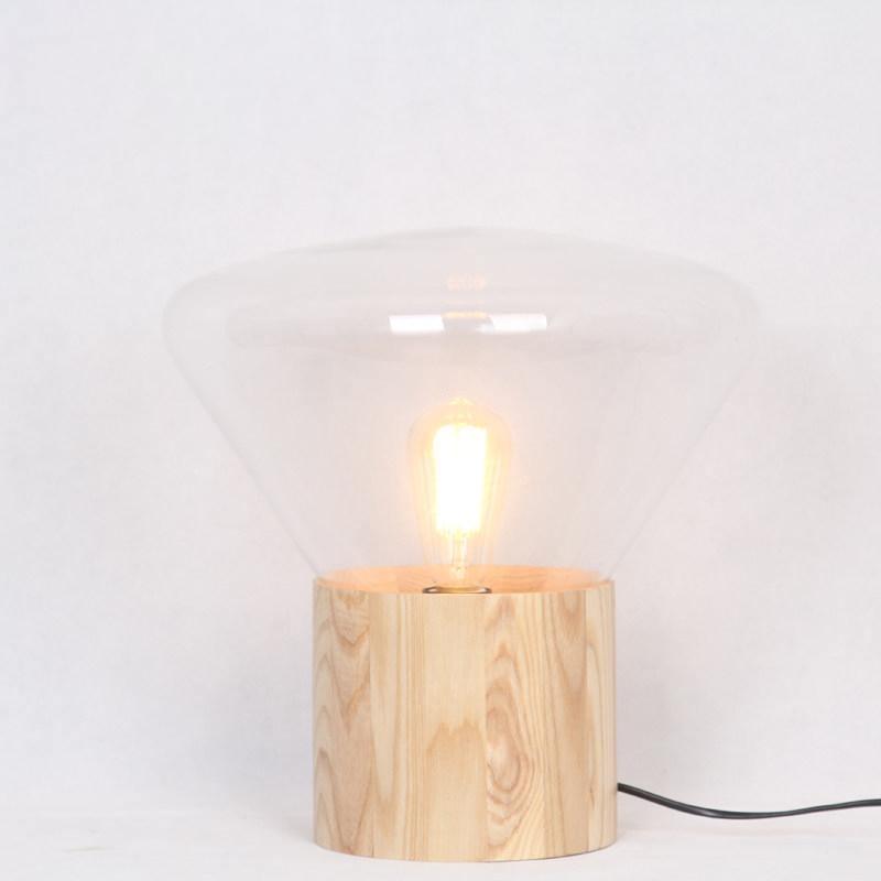 Bois Table Lamp – Handcrafted Wood & Blown Glass Designer Lamp