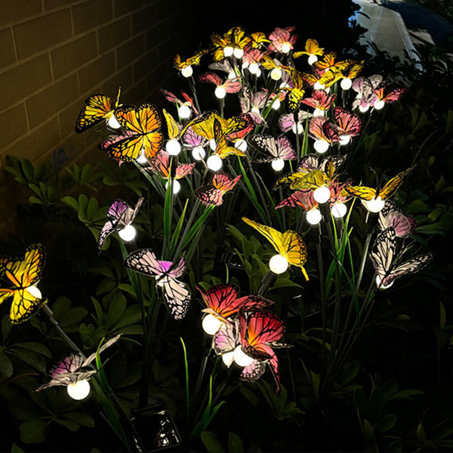 Lumière Butterfly Solar Garden Stake Lights, Set of Six, Warm White