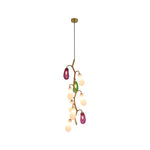 Artisan Colored Glass Multi-Pendant Ceiling Light in Brass