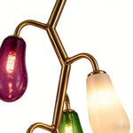 Artisan Colored Glass Multi-Pendant Ceiling Light in Brass