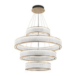 Aurelia Crystal Chandelier – Layered Gold Aluminum & LED Hanging Light
