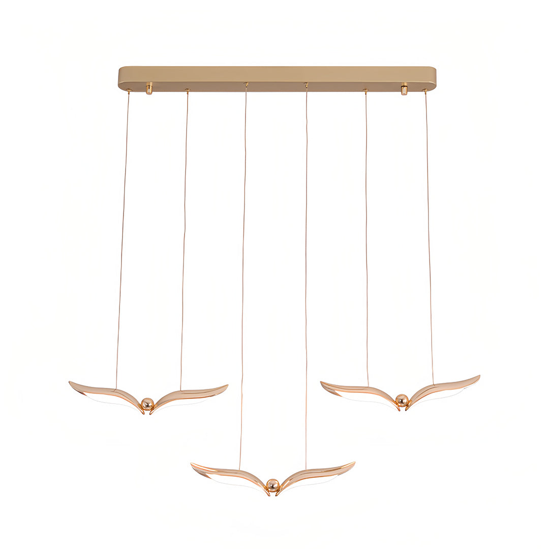Aurelia Gull Pendant Light — Nordic LED Ceiling Lamp in Rose Gold