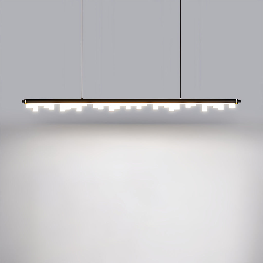 Nordic Minimalist Linear LED Pendant Light in Black Aluminum
