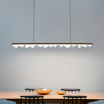 Nordic Minimalist Linear LED Pendant Light in Black Aluminum