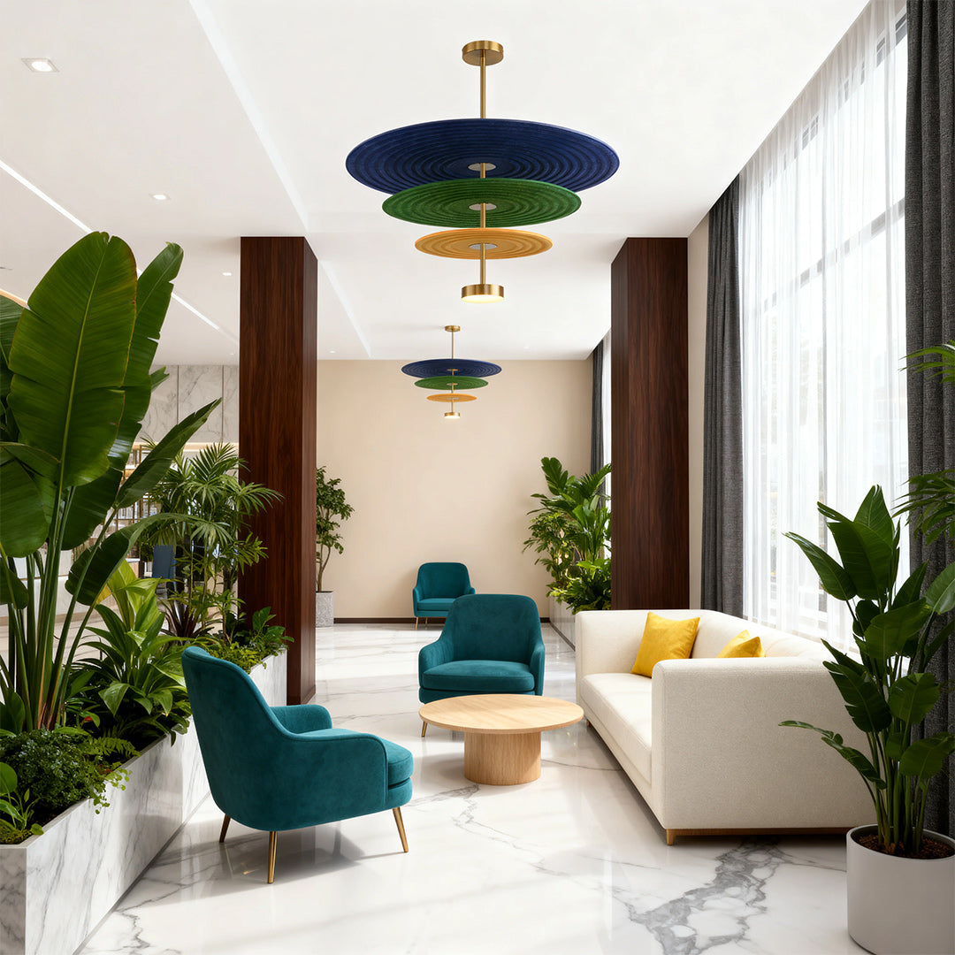 Acoustic Felt 3-Tier Chandelier with LED Lighting