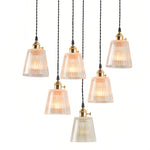 Nordic Minimalist Brass Pendant Light with Clear Glass Shade