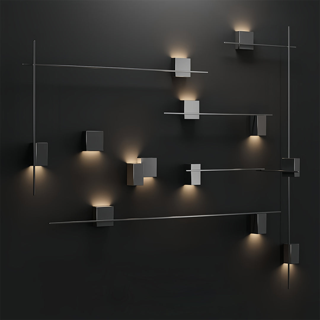 Modern Minimalist Rectangular LED Wall Sconce Set for Bedroom and Living Room