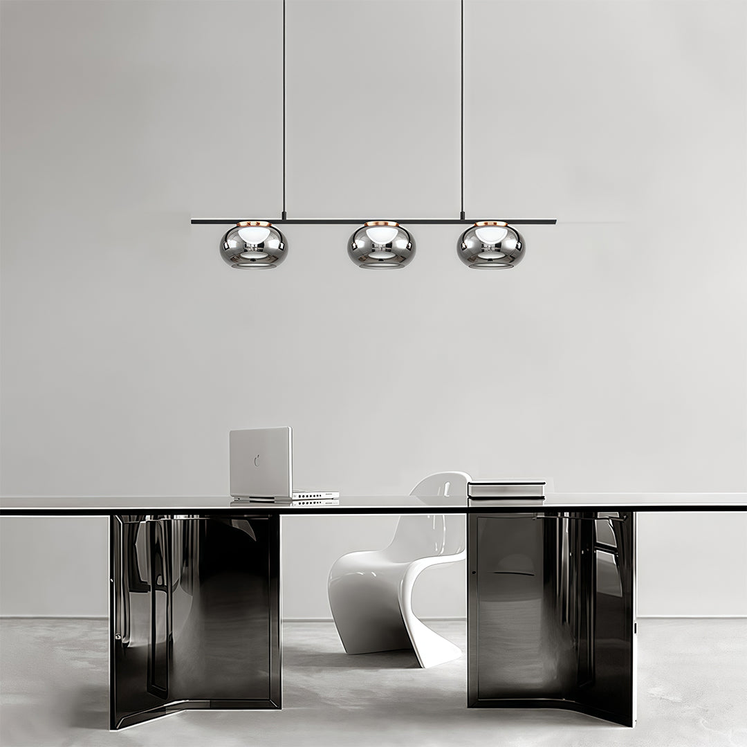 Smoked Gray Glass Pendant Light with Full-Spectrum LED, Italian Minimalist Design
