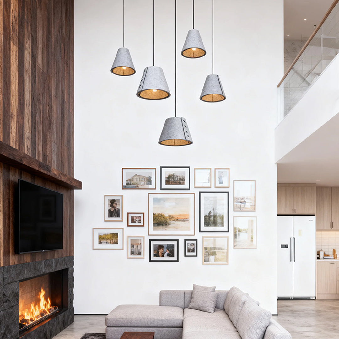Blue Felt Pendant Light with Acoustic Design for Modern Interiors
