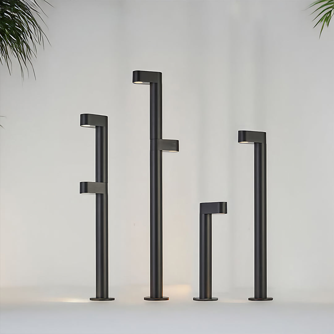 Modern Outdoor Bollard Light – Waterproof LED Pathway Luminaire in Black