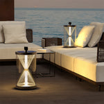 Black Hourglass Outdoor Lantern with Stainless Steel Frame