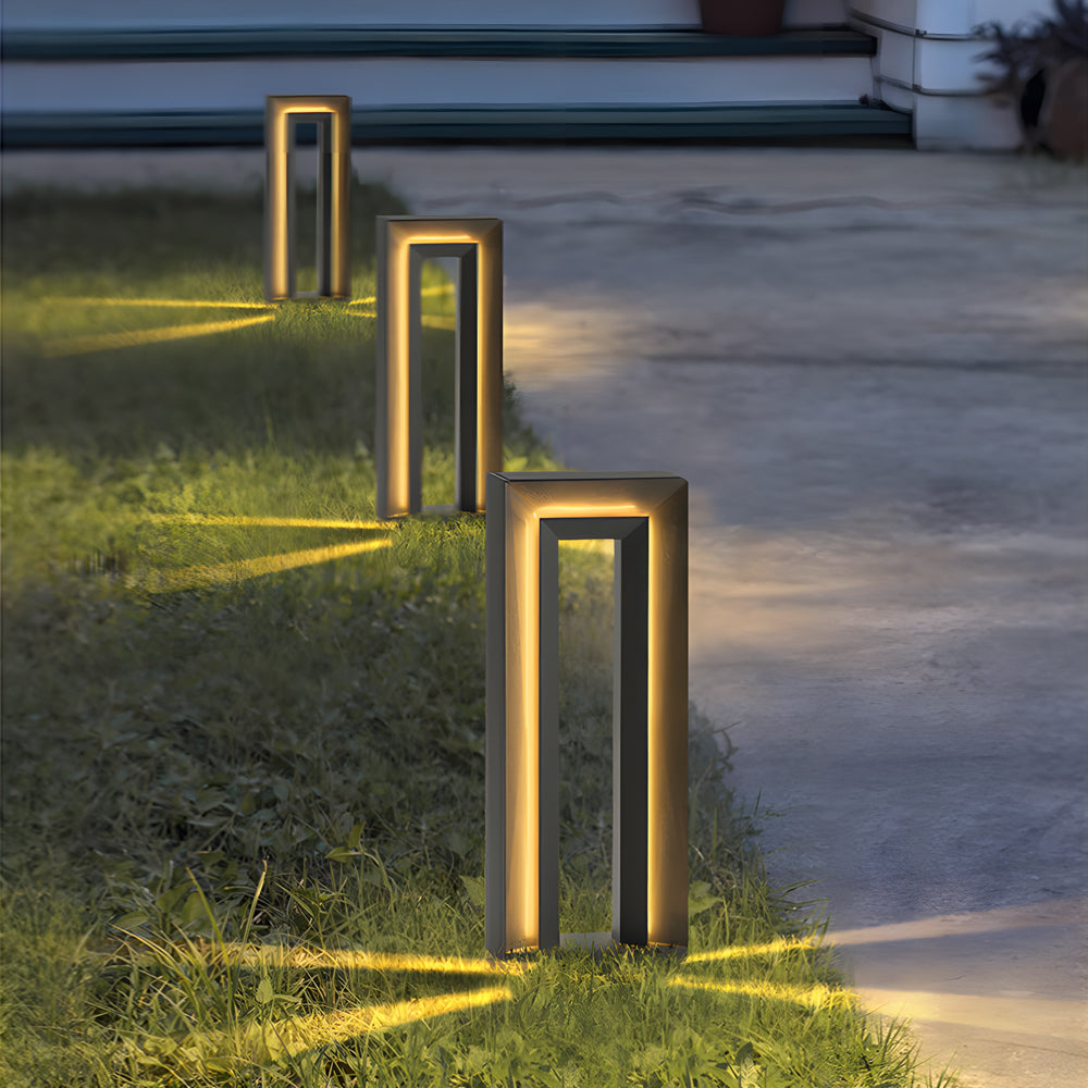 Arch LED Solar Lawn Light – Minimalist Stainless Steel Outdoor Path Lighting
