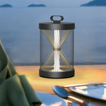 Black Hourglass Outdoor Lantern with Stainless Steel Frame