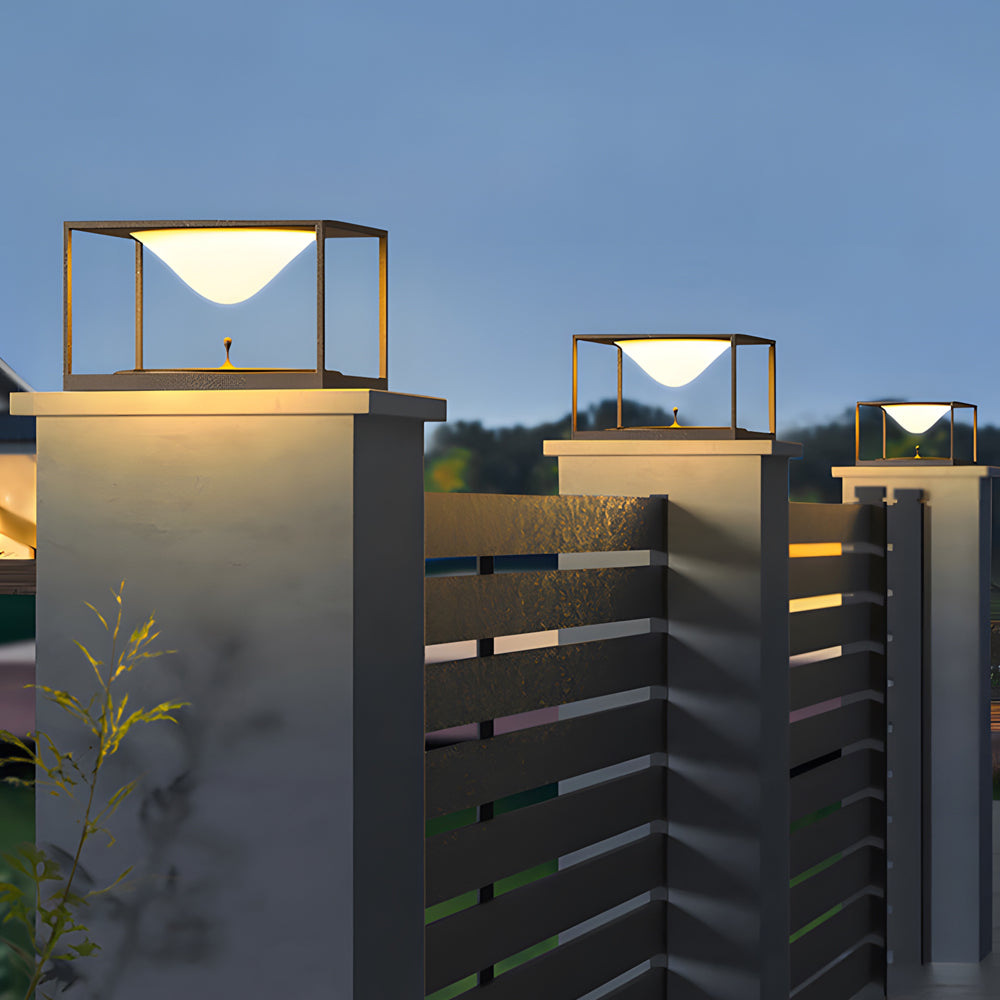 Modena Square Post Light in Stainless Steel for Outdoor Pillar Mounting