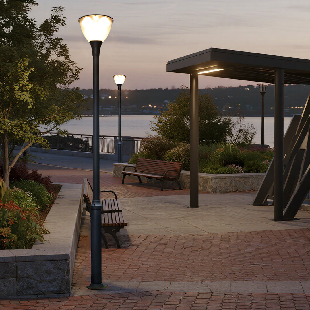 Modern Minimalist Outdoor Post Light with LED Column