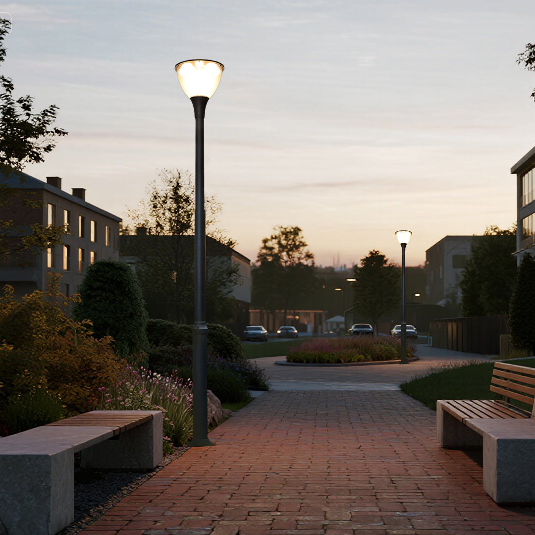 Modern Minimalist Outdoor Post Light with LED Column