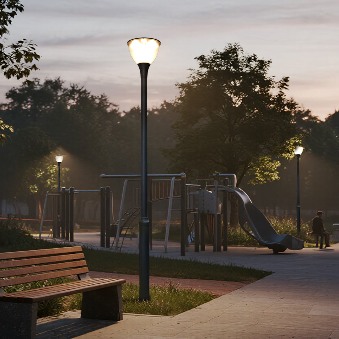 Modern Minimalist Outdoor Post Light with LED Column