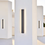 Modern Linear LED Wall Sconce in Black Aluminum with Clear Acrylic