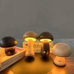 Aurora Wooden Mushroom Table Lamp with Touch Dimming