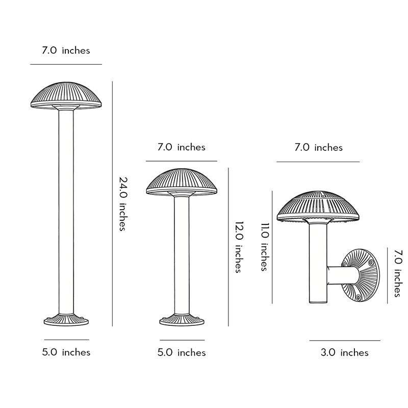 Modern Mushroom Landscape Lights Waterproof Aluminum Outdoor Garden Lighting