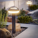 Mushroom Path Light Minimalist Dome Landscape Bollard in Black